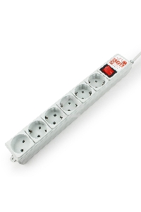 Фильтр-удлинитель Power Cube 1,9 м 6 розеток (серый) 10А/2,2кВт