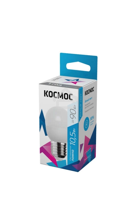 Лампа светодиодная Космос LED BASIC GL45 10.5Вт 220В E27 4500К