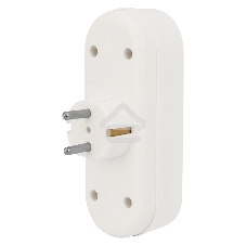 Набор тройников электрических линейных Rexant 16 А с заземлением, белый (2 шт./уп.)