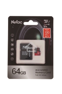 Флеш карта MicroSD card Netac P500 Extreme Pro 64GB, retail version w/SD adapter