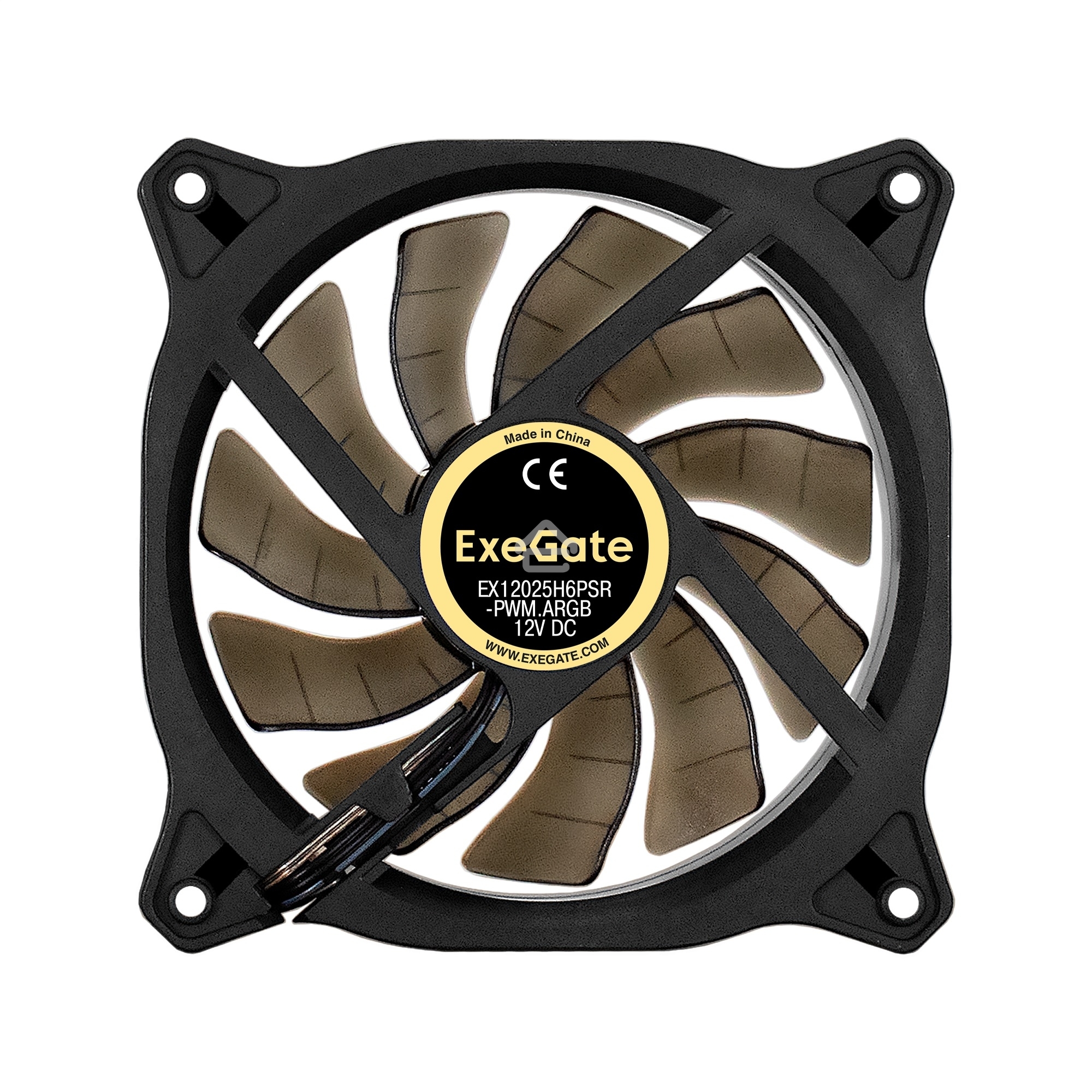 Вентилятор для корпуса ExeGate EX12025H6PSR-PWM.ARGb черный, 120 мм, 1200 об/мин, 33 дБ, 6 pin
