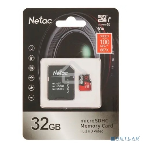 Флеш карта MicroSD card Netac P500 Extreme Pro 32Gb, retail version w/SD adapter