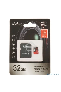 Флеш карта MicroSD card Netac P500 Extreme Pro 32GB, retail version w/SD adapter
