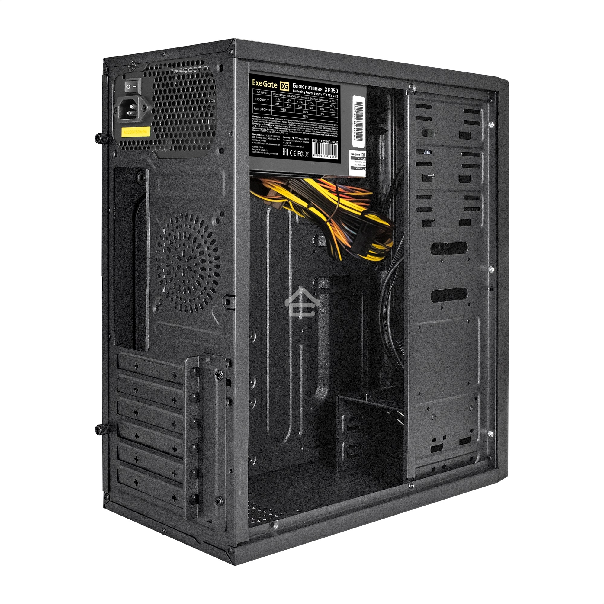 Компьютерный корпус Miditower ExeGate XP-340U-XP350 (ATX, XP350 с вент. 12см, 1хUSB/2хUSB 3.0, аудио)
