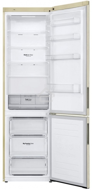 Холодильник LG GA-B509CECL бежевый, двухкамерный, 277/107л, морозилка снизу, No Frost