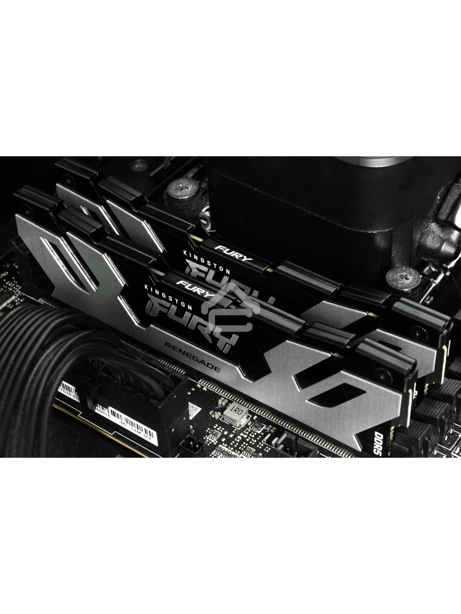 Оперативная память Kingston Fury Renegade, DDR5, 32GB (1x32GB), 6400MHz, CL32, DIMM, радиатор, серебристый/чёрный