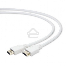 Кабель Cablexpert HDMI CC-HDMI4-W-10, 19M/19M, v2.0, медь, позол.разъемы, экран, 3 м, белый, пакет