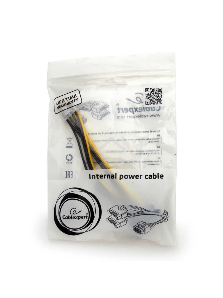 Разветвитель питания Cablexpert CC-PSU-83, 2xSATA->PCI-Express 8pin, для подключения в/к PCI-Е (8pin) к б/п ATX