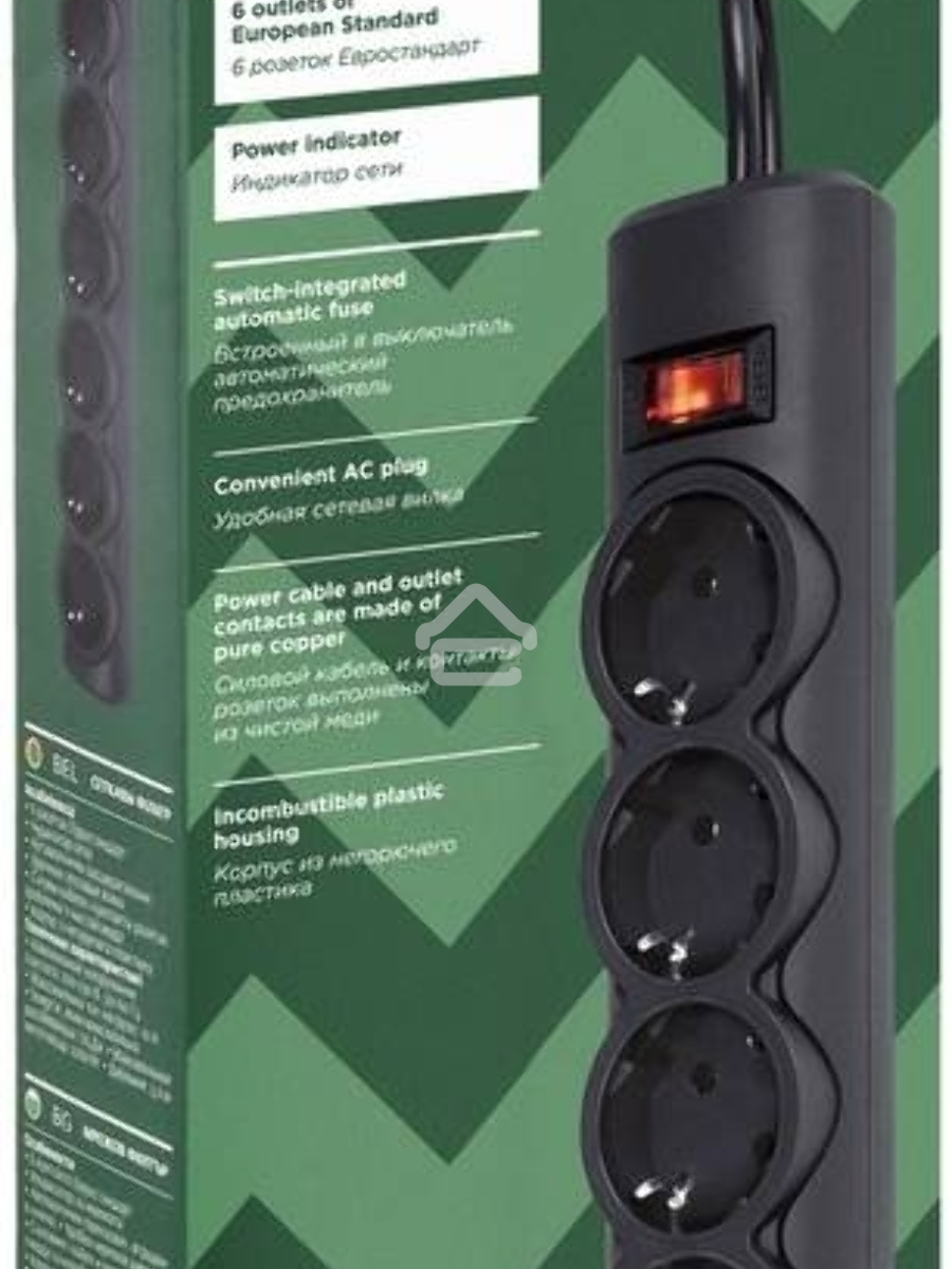 Сетевой фильтр Defender DFS 155 / 6 розеток / чёрный / 5.0 м