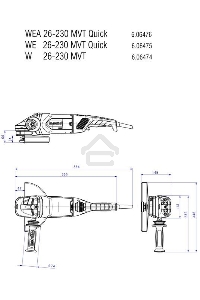 Шлифовальная машина Metabo WE 26-230 MVT Quick Угловая шлифовальная машина [606475000] {  2600вт, 230мм, защита,авибр,пов.рукоятка, 6600 об/мин, кейс, вес 6.3 кг }