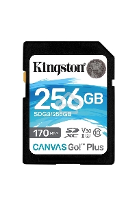 Карта памяти Kingston 256GB SDXC Canvas Go Plus 170R C10 UHS-I U3 V30 EAN: 740617301519