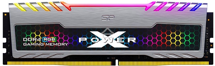 Оперативная память Silicon Power Xpower Turbine, DDR4, 8GB (1x8 GB), 3600 MHz, CL18, DIMM, радиатор, RGB, серый, черный