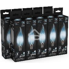 Лампа светодиодная Gauss LED Filament Свеча на ветру E14 7W 580lm 4100К 1/10/50