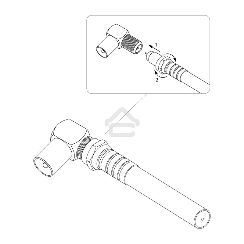 Переход гнездо F-штекер TV угловой PROCONNECT