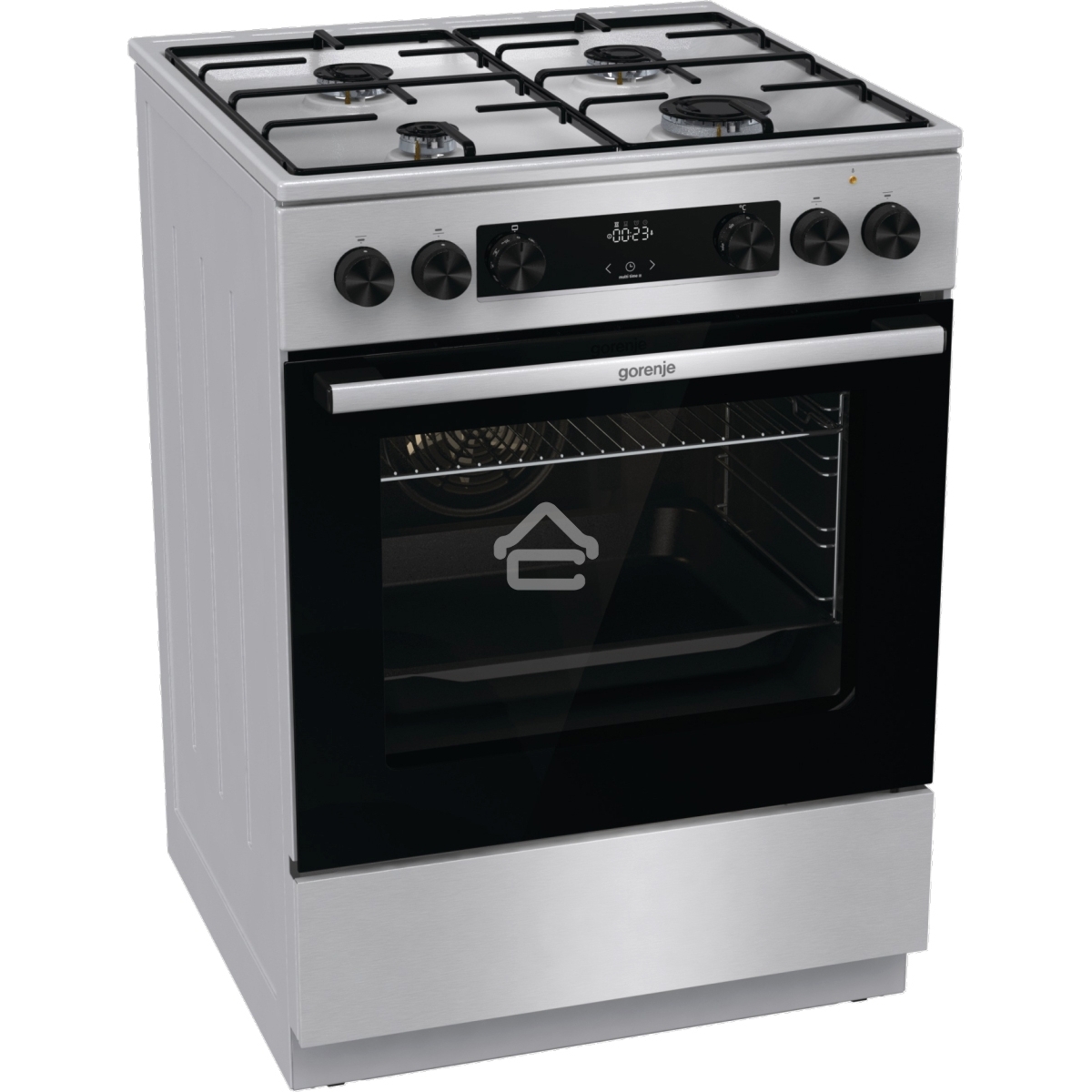 Плита комбинированная Gorenje GKS6C70XJ серый, конфорок 4 газовых, духовка 71 л, 60 см x 85 см x 60 см