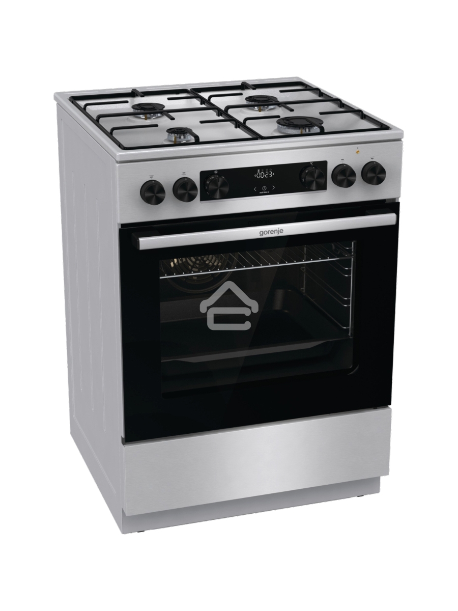 Плита комбинированная Gorenje GKS6C70XJ серый, конфорок 4 газовых, духовка 71 л, 60 см x 85 см x 60 см