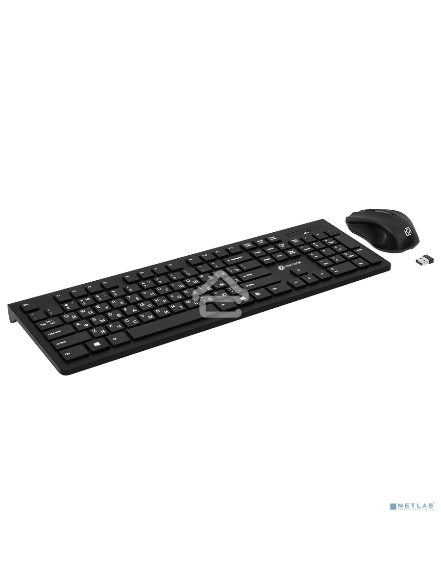Клавиатура + мышь Oklick 250M клав:черный мышь:черный USB беспроводная slim