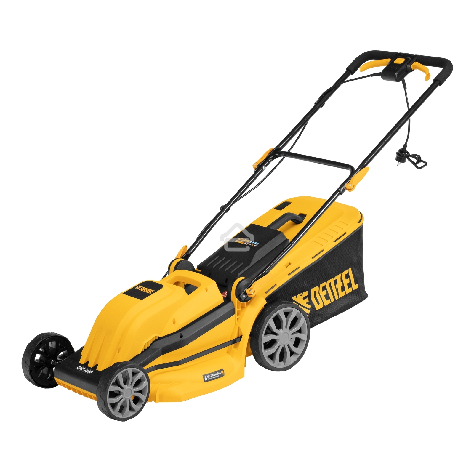 Газонокосилка электрическая Denzel GMC-2000, шир. 44см, 2000 Вт, 6 уров., травосб. 45 л