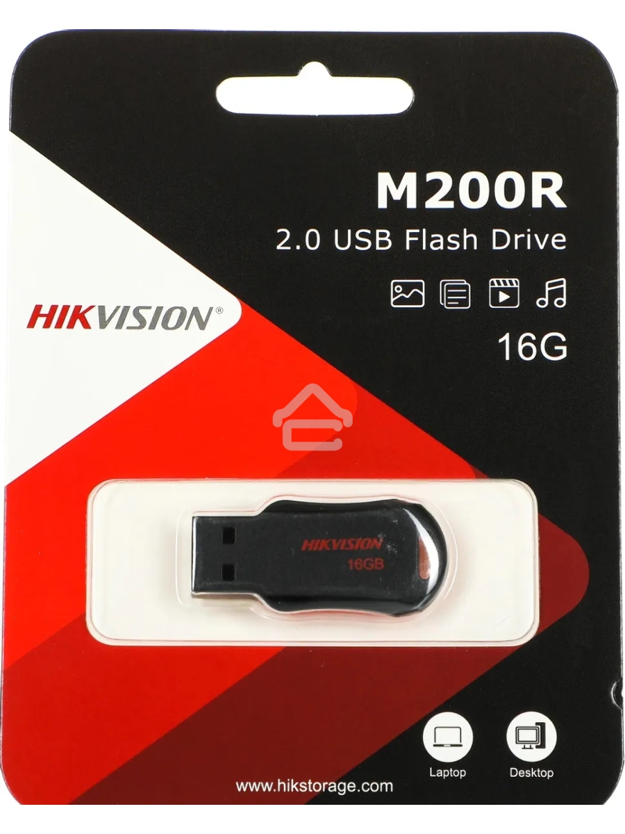 Флеш Диск Hikvision 16Gb HS-USB-M200R/16G USB2.0 черный