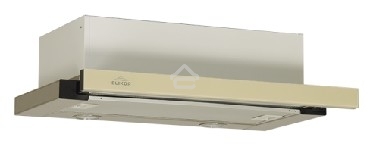 Вытяжка встраиваемая Elikor Интегра GLASS 60Н-400-В2Д нержавеющая сталь/стекло бежевое, 60 см, 400 куб. м/ч, 55 дБ