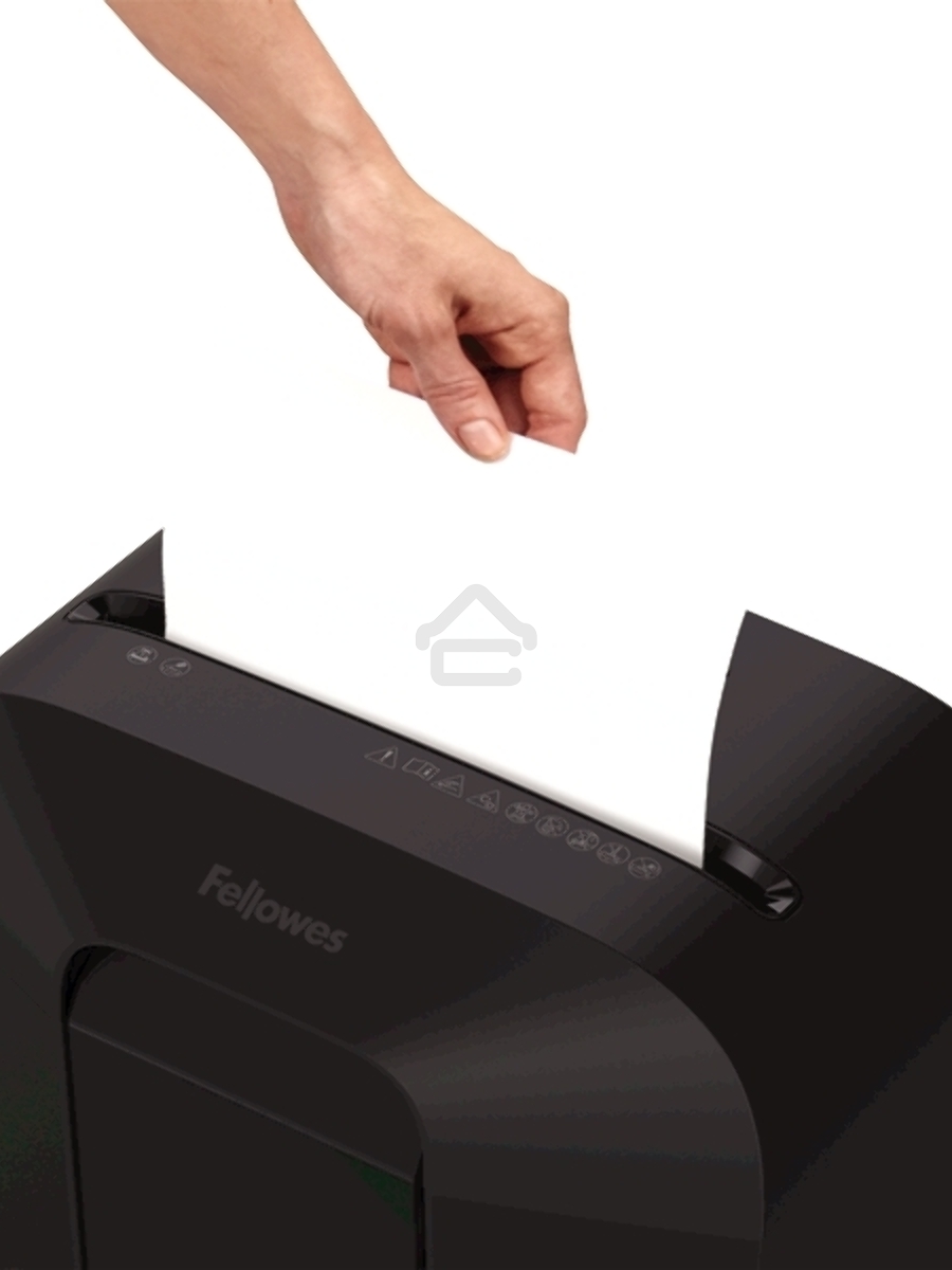 Шредер Fellowes PowerShred LX50 черный (секр.P-4)/перекрестный/9лист./17лтр./скрепки/скобы/пл.карты