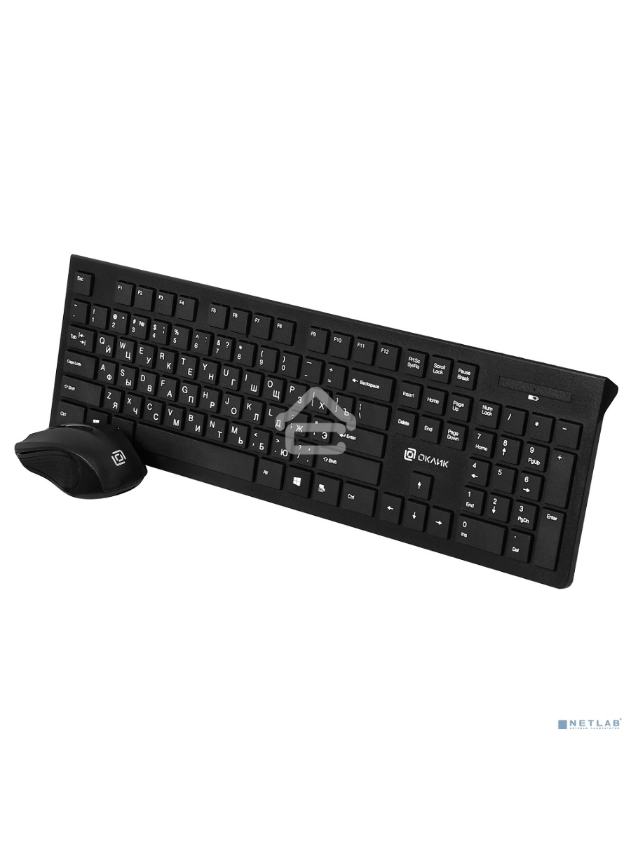 Клавиатура + мышь Oklick 250M клав:черный мышь:черный USB беспроводная slim