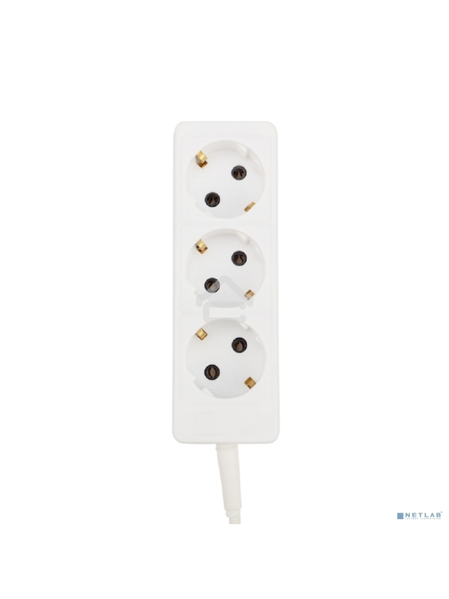 Удлинитель PROconnect 3 гнезда, 10 м, 3х0.75 мм², с/з, белый