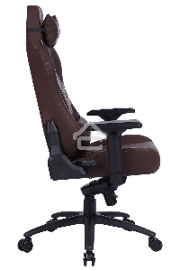 Кресло игровое Cactus CS-CHR-0112BR коричневый, сиденье коричневый, эко.кожа, с подголов. крестовина металл, пластик черный