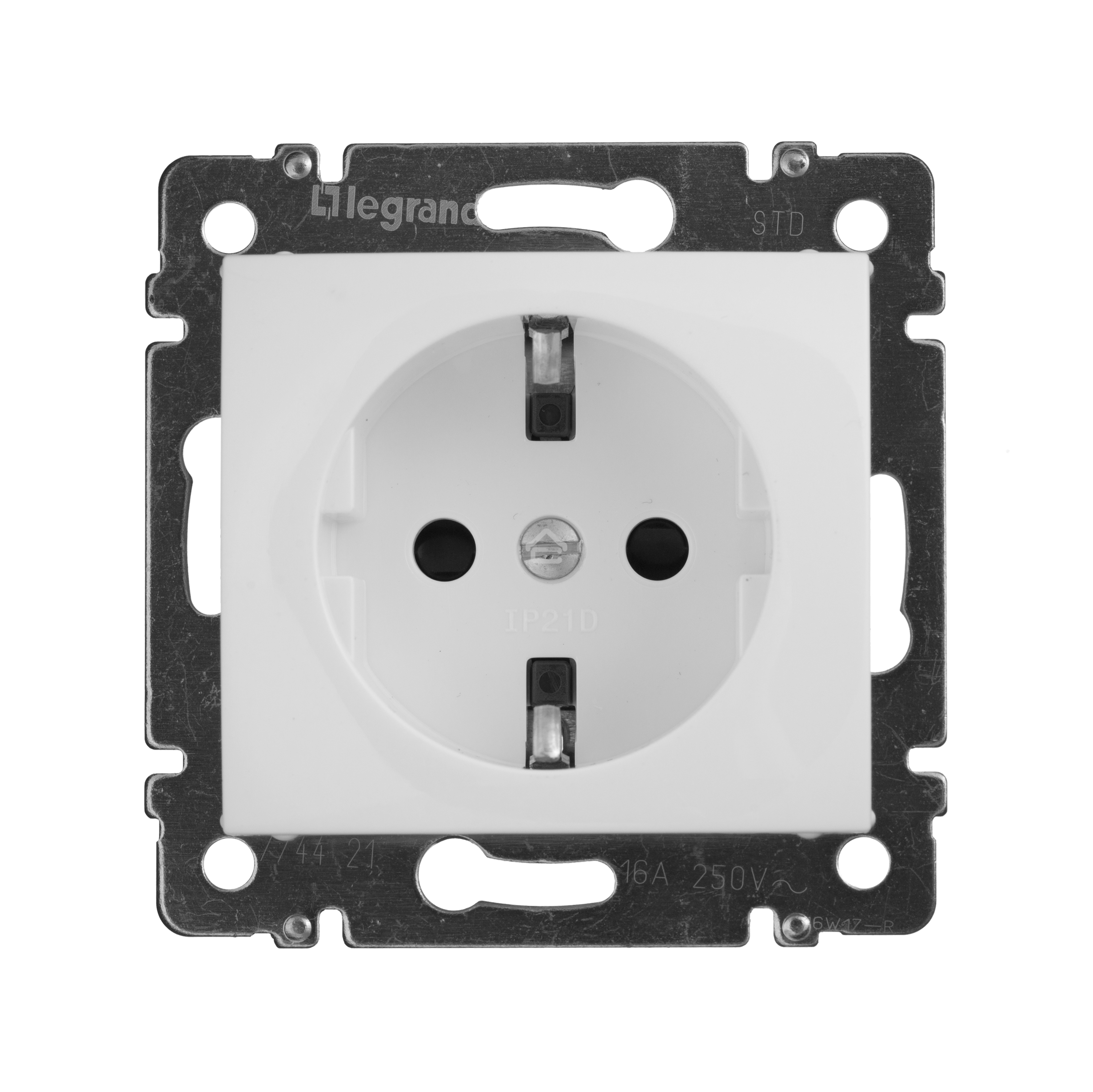 Розетка электрическая Valena с заземлением и шторками (белая) Legrand 774421