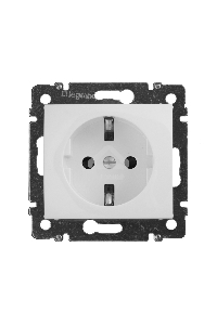 Розетка электрическая Valena с заземлением и шторками (белая) Legrand 774421