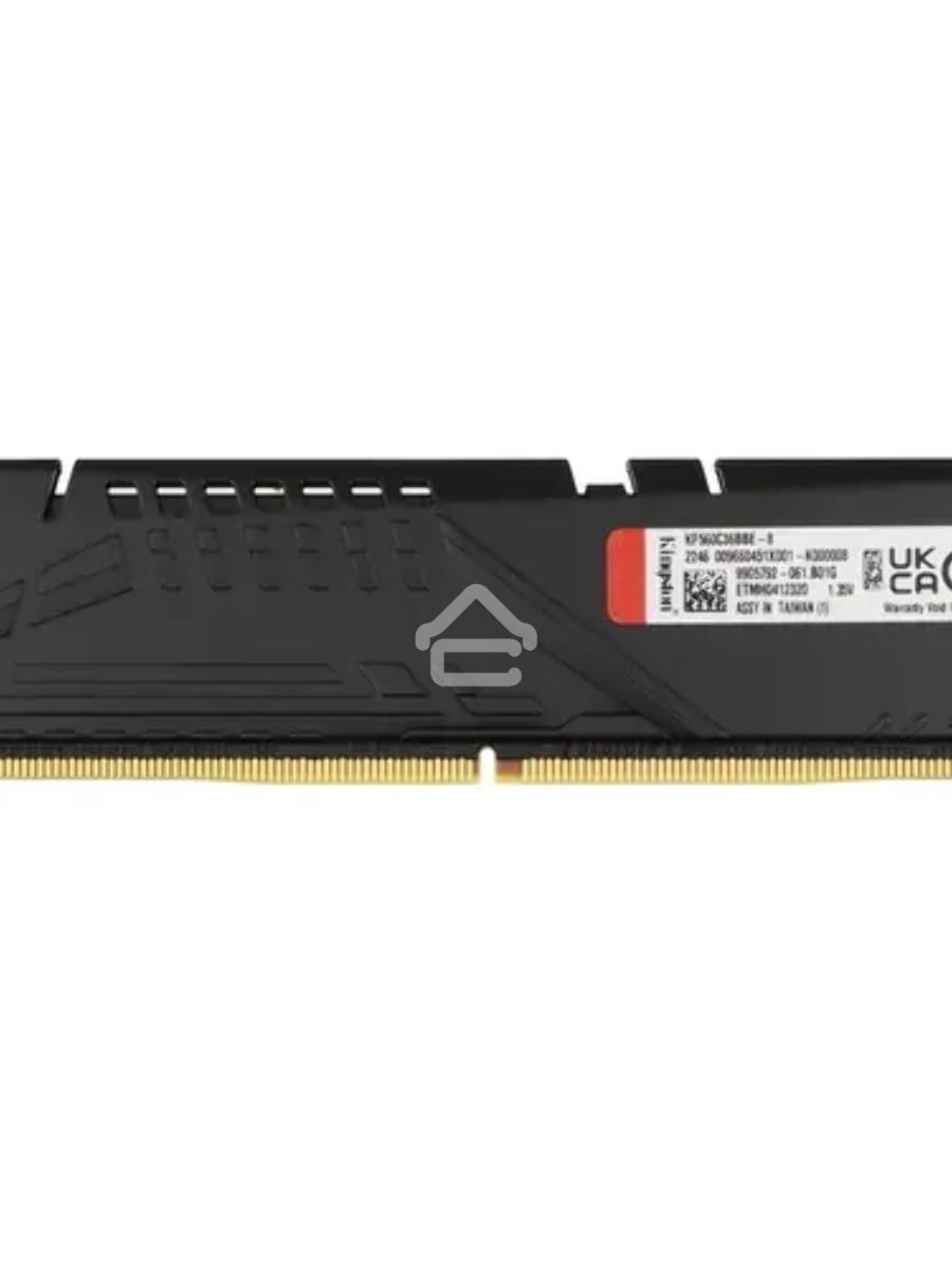 Оперативная память Kingston Fury Beast Black, DDR5, 32GB (1x32 GB), 6000 MHz, CL36, DIMM, радиатор, чёрный