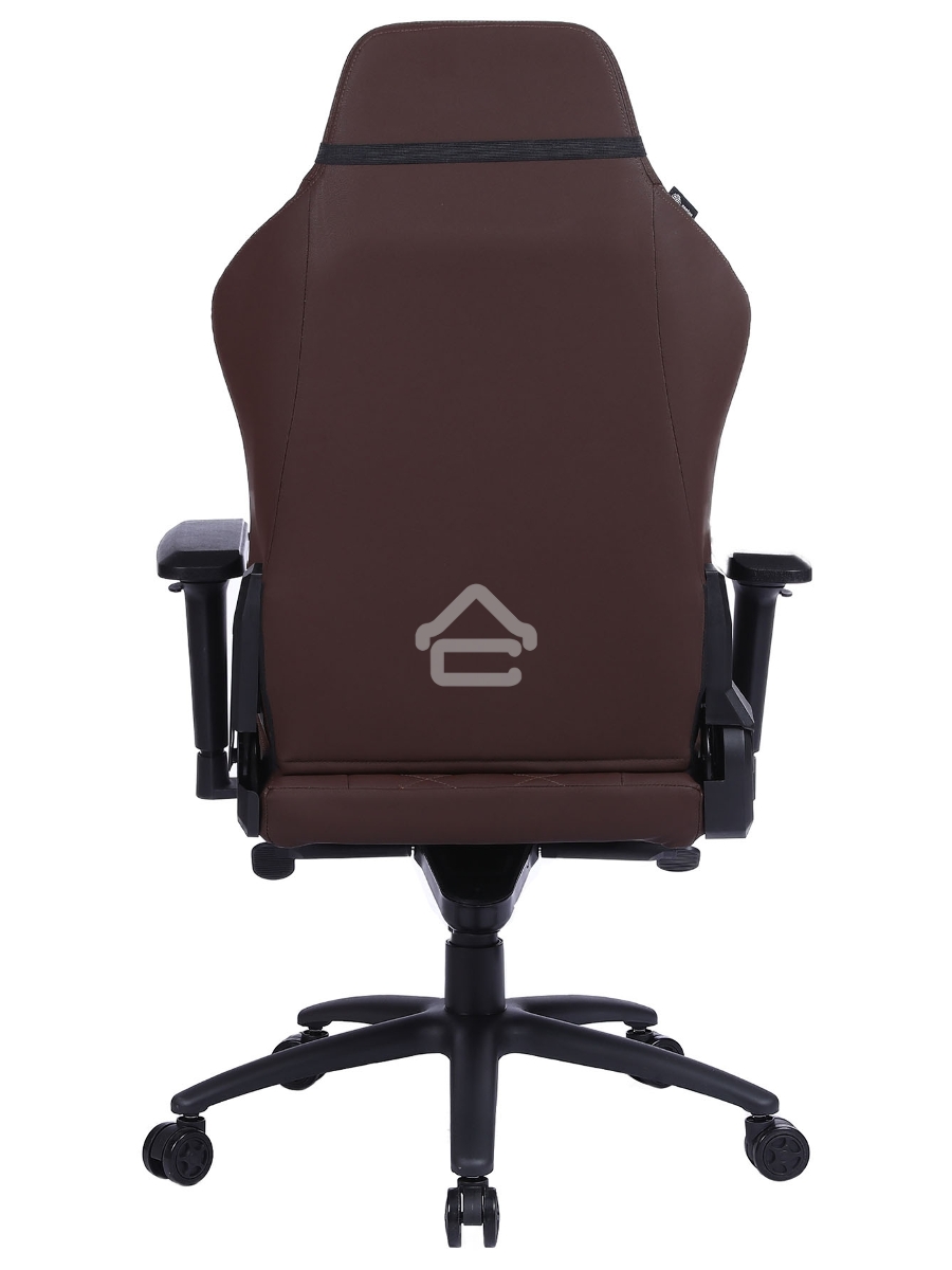 Кресло игровое Cactus CS-CHR-0112BR коричневый, сиденье коричневый, эко.кожа, с подголов. крестовина металл, пластик черный