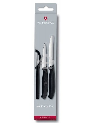 Набор ножей кухон. Victorinox Swiss Classic Paring (6.7113.31) компл.:3шт черный карт.коробка