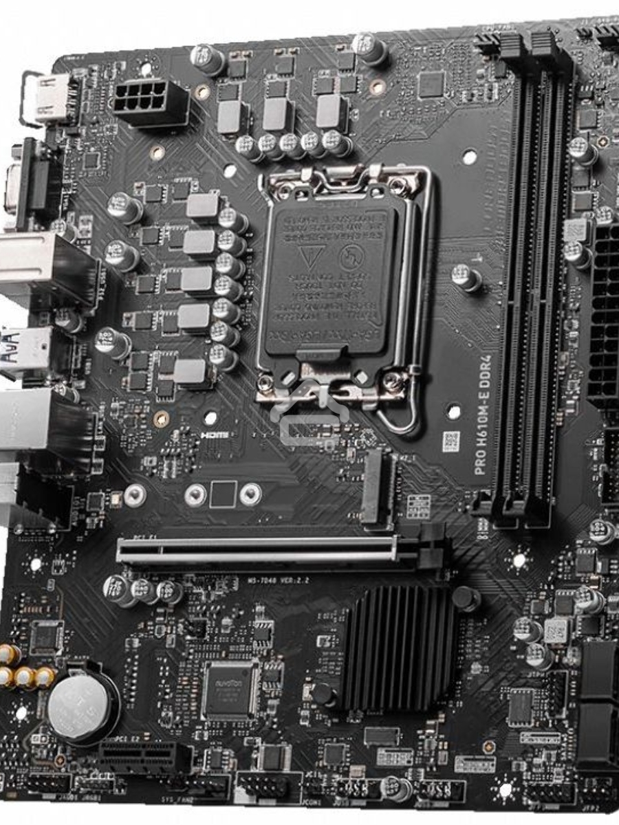 Материнская плата MSI PRO H610M-E DDR4, LGA 1700, Intel H610, 2xDDR4, 4xSATA, 1xM.2, 1xPCIe 4.0 x16, 1xPCIe 4.0 x1, 1xHDMI, 1xVGA, 1xRJ45 1Gb, 2xUSB-A 3.2 Gen 1, 4xUSB-A 2.0, 3x3.5мм, 7.1, mATX