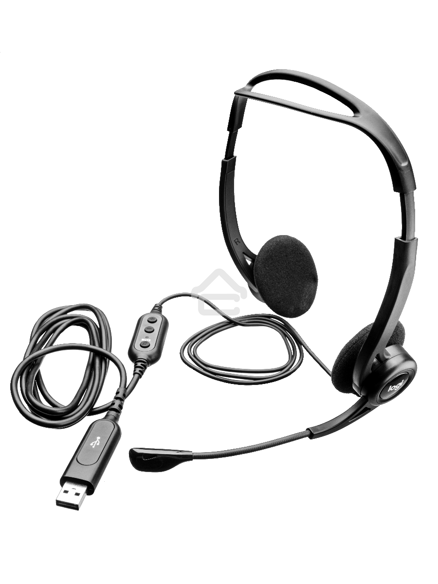Наушники с микрофоном Logitech 960 черный 2.4м накладные оголовье (981-000100)