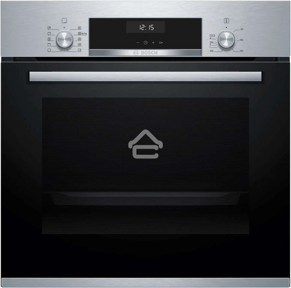 Духовой шкаф электрический Bosch HBJ558YS3Q, 60 см, 66 л, нержавеющая сталь, класс энергоэффективности А, 8 режимов, LCD-дисплей, галогенное освещение, самоочистка EcoClean
