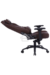 Кресло игровое Cactus CS-CHR-0112BR коричневый, сиденье коричневый, эко.кожа, с подголов. крестовина металл, пластик черный