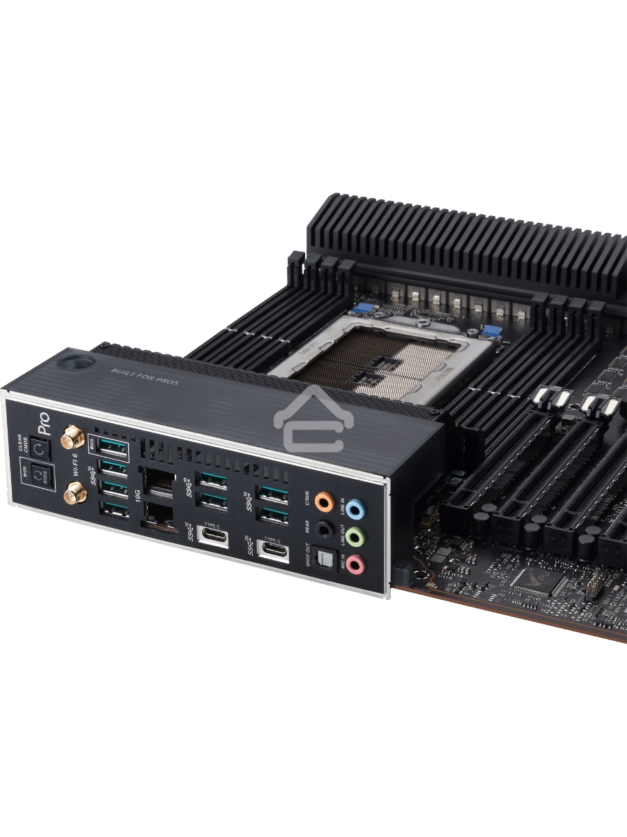 Материнская плата ASUS Pro WS WRX80E-SAGE SE WIFI, sWRX8, AMD WRX80, 8xDDR4, 8xSATA, 3xM.2, 7xPCI-E 4.0 x16, 2x 10Gb LAN, 8xUSB-A 3.2 Gen 2, 5x3.5 мм, 7.1, E-ATX
