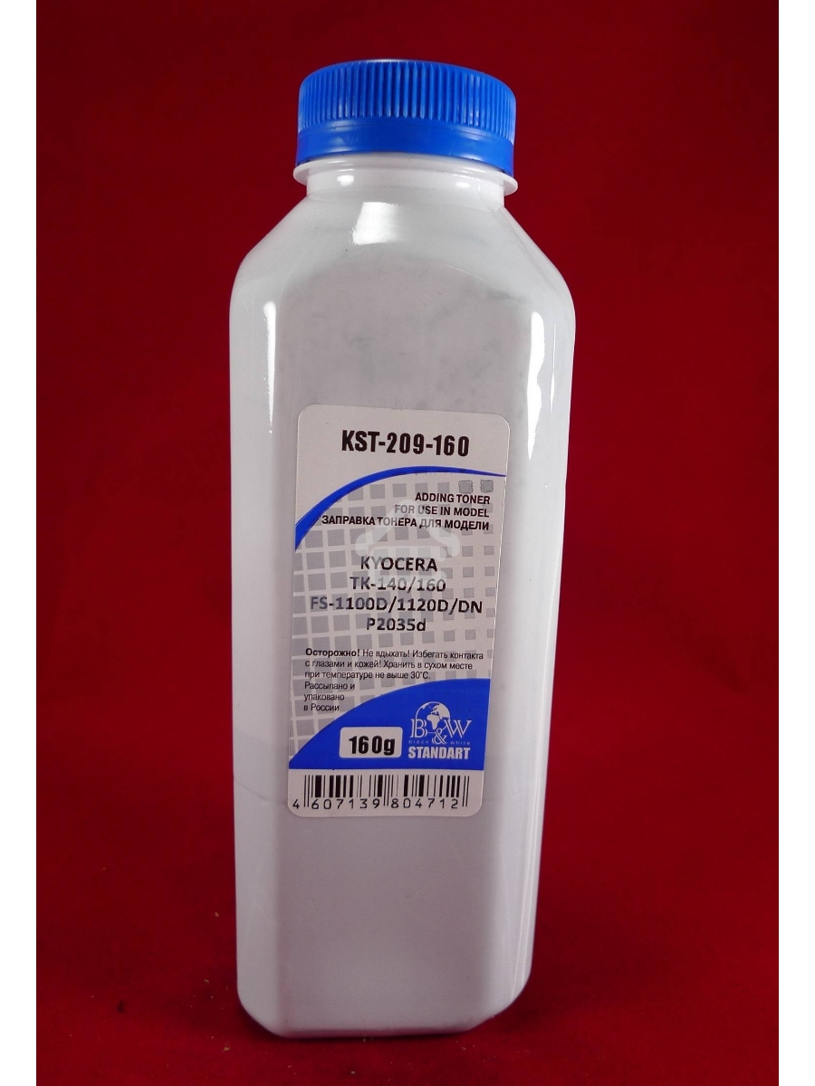 Тонер Kyocera TK-140/160, FS-1100D/1120D/DN, P2035d (фл.160г) B&W Standart фас Россия