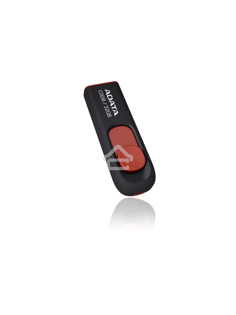 Флеш диск ADATA Flash Drive 32Gb С008 AC008-32G-RKD {USB2.0, Black-Red}