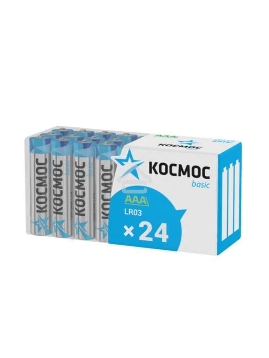 Элемент питания алкалиновый LR03 пласт. бокс (уп.24шт) Космос KOCLR03_24BOX