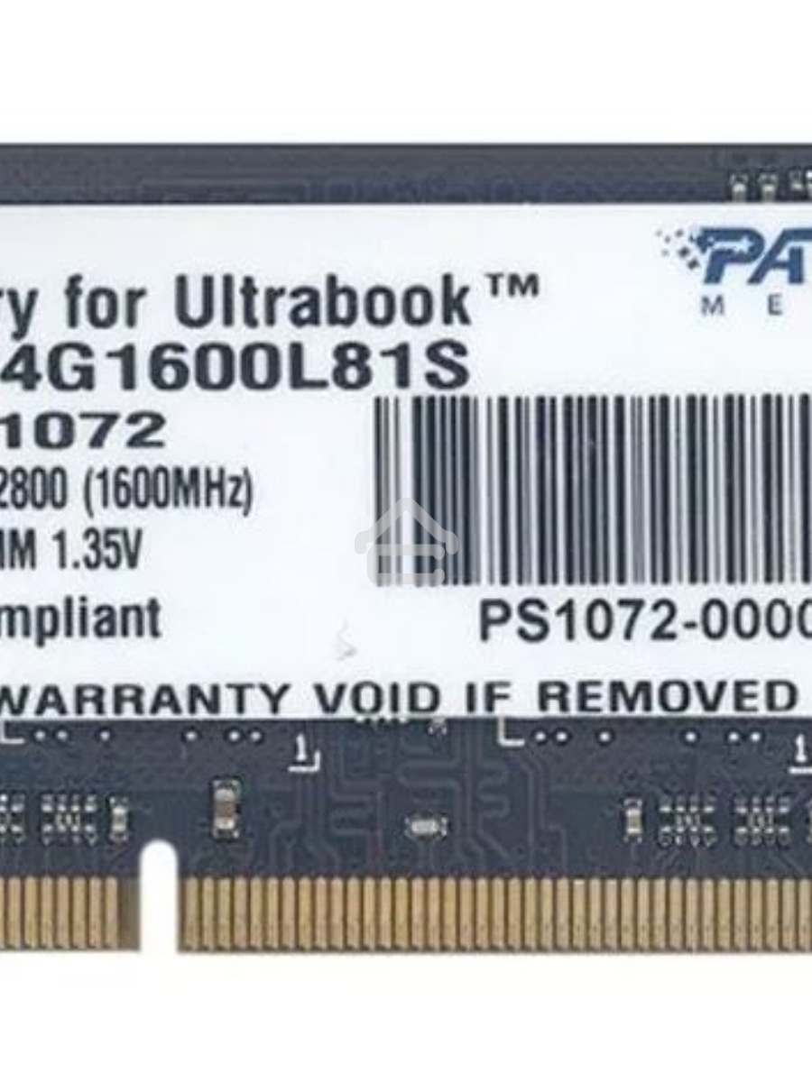Оперативная память Patriot, DDR3L, 4GB (1x4 GB), 1600 MHz, CL11, SO-DIMM