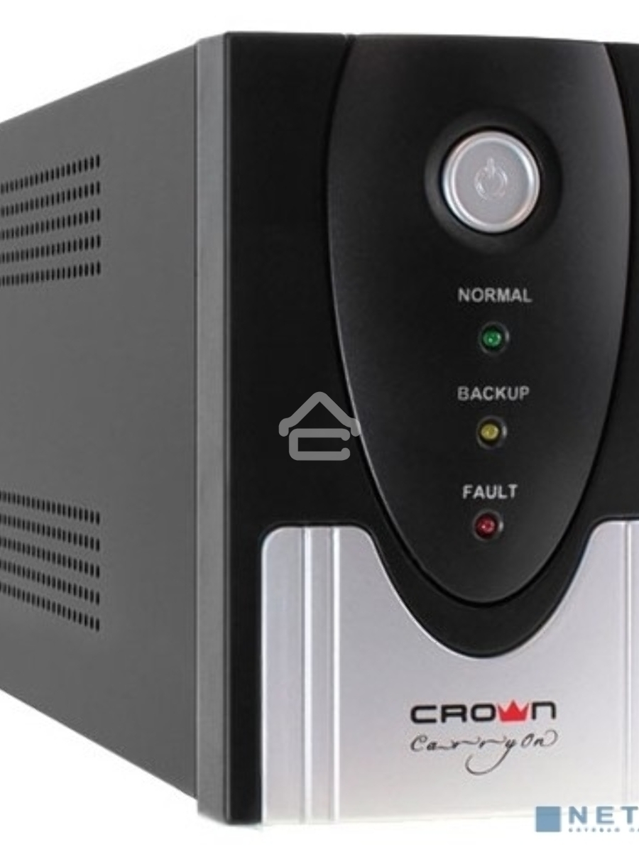 Источник бесперебойного питания CROWN Line Intractive CMU-SP650IEC USB 650VA\360W, корпус металл, 1x12V/7AH, розетки 6*IEC, трансформатор AVR 140-290V, cъёмный кабель 1.2 м, порт RJ11/45, порт USB, защита: от перегрузки, от КЗ, от скачков напряжения