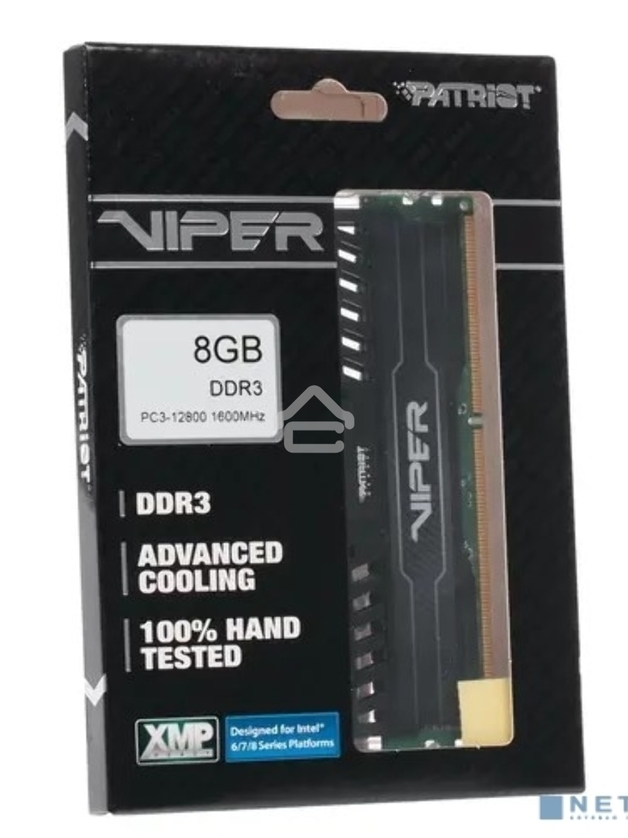 Оперативная память Patriot Viper 3, DDR3, 8GB (1x8 GB), 1600 MHz, CL10, DIMM, радиатор, черный