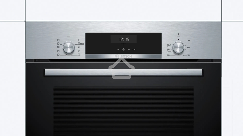 Духовой шкаф электрический Bosch HBJ558YS3Q, 60 см, 66 л, нержавеющая сталь, класс энергоэффективности А, 8 режимов, LCD-дисплей, галогенное освещение, самоочистка EcoClean