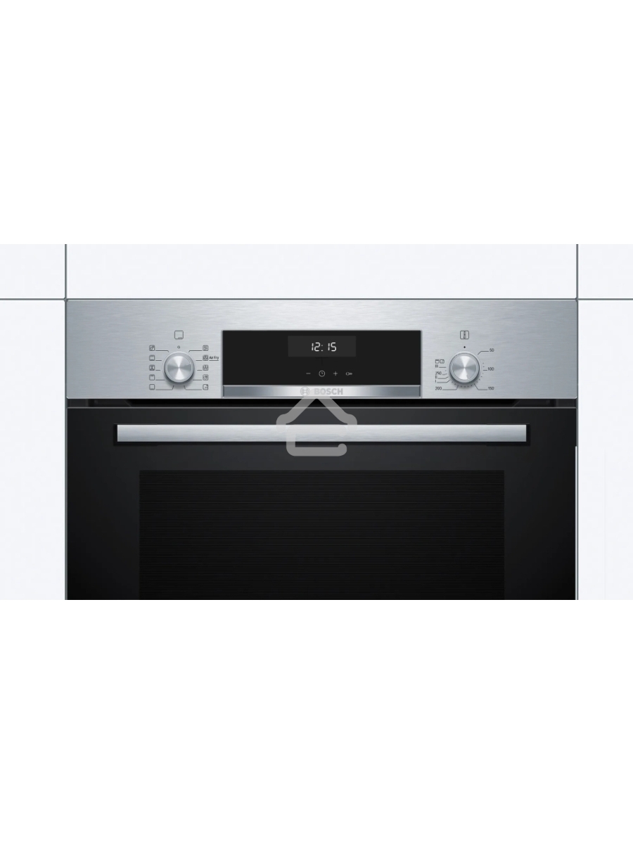 Духовой шкаф электрический Bosch HBJ558YS3Q, 60 см, 66 л, нержавеющая сталь, класс энергоэффективности А, 8 режимов, LCD-дисплей, галогенное освещение, самоочистка EcoClean