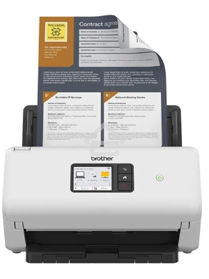 Документ-сканер Brother ADS-4500W, A4, 35 стр/мин, цветной, 1200 dpi, Duplex, ADF60, Wi-Fi, USB 3.0, LAN, Touch Screen 7,1 см, USB Host, Ex.ADS-2700W