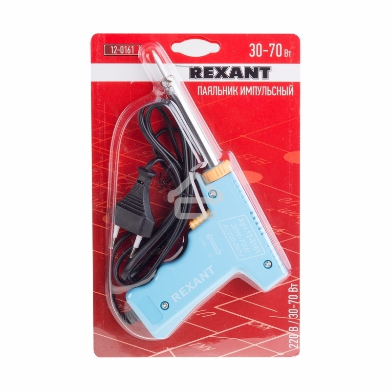 Паяльник-пистолет импульсный Rexant, 30 Вт/70 Вт, 230 В, серия 