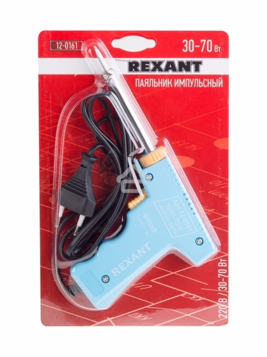 Паяльник-пистолет импульсный Rexant, 30 Вт / 70 Вт, 230 В, серия 