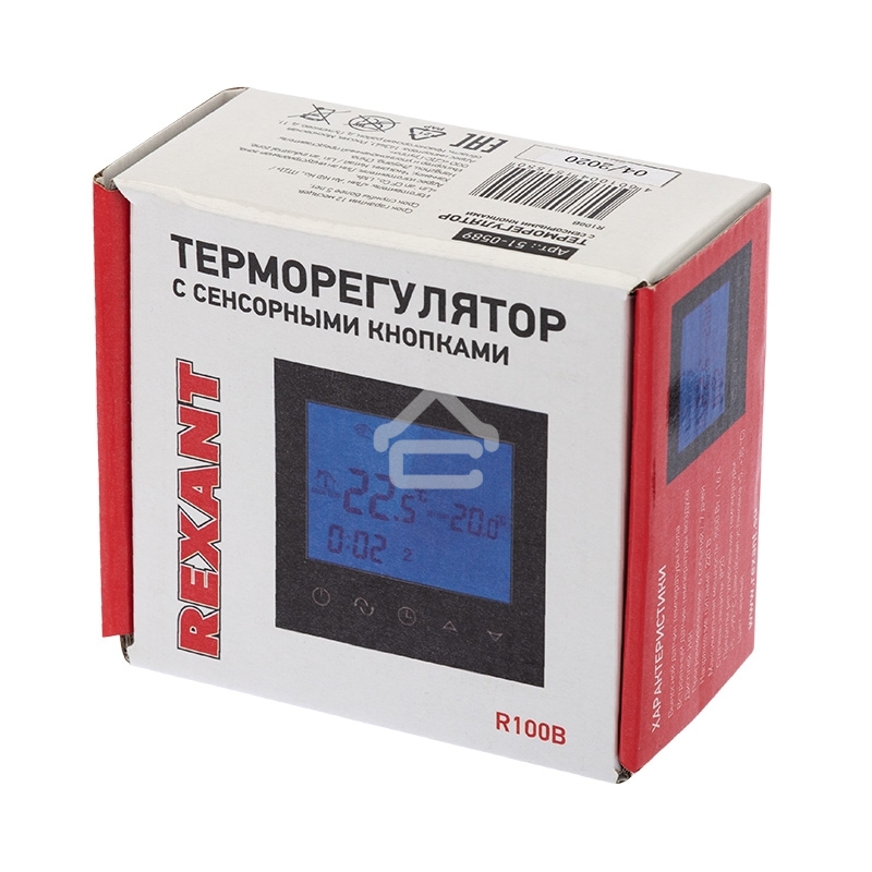 Терморегулятор с автоматическим программированием и сенсорными кнопками R100B черный Rexant